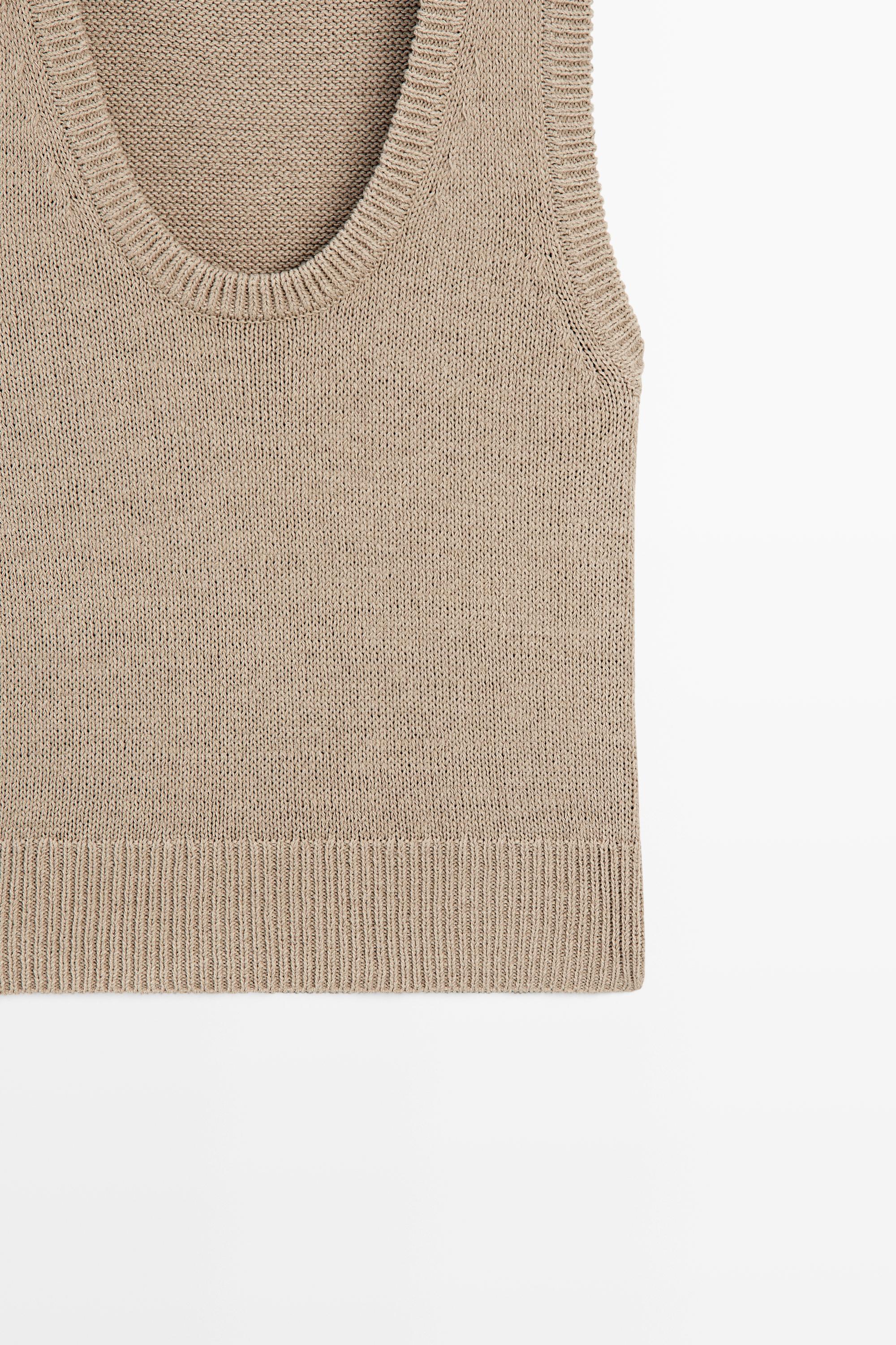 Gilet en maille côtelée coton
